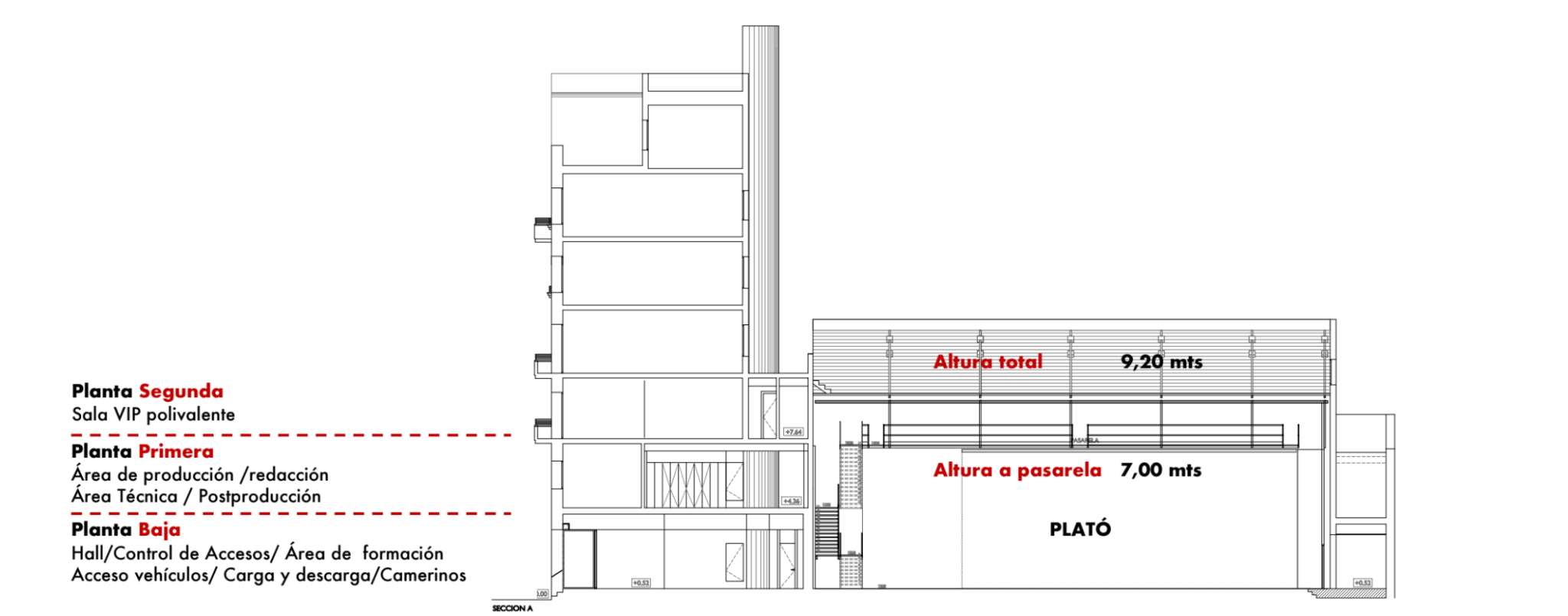 Plano / sección del estudio